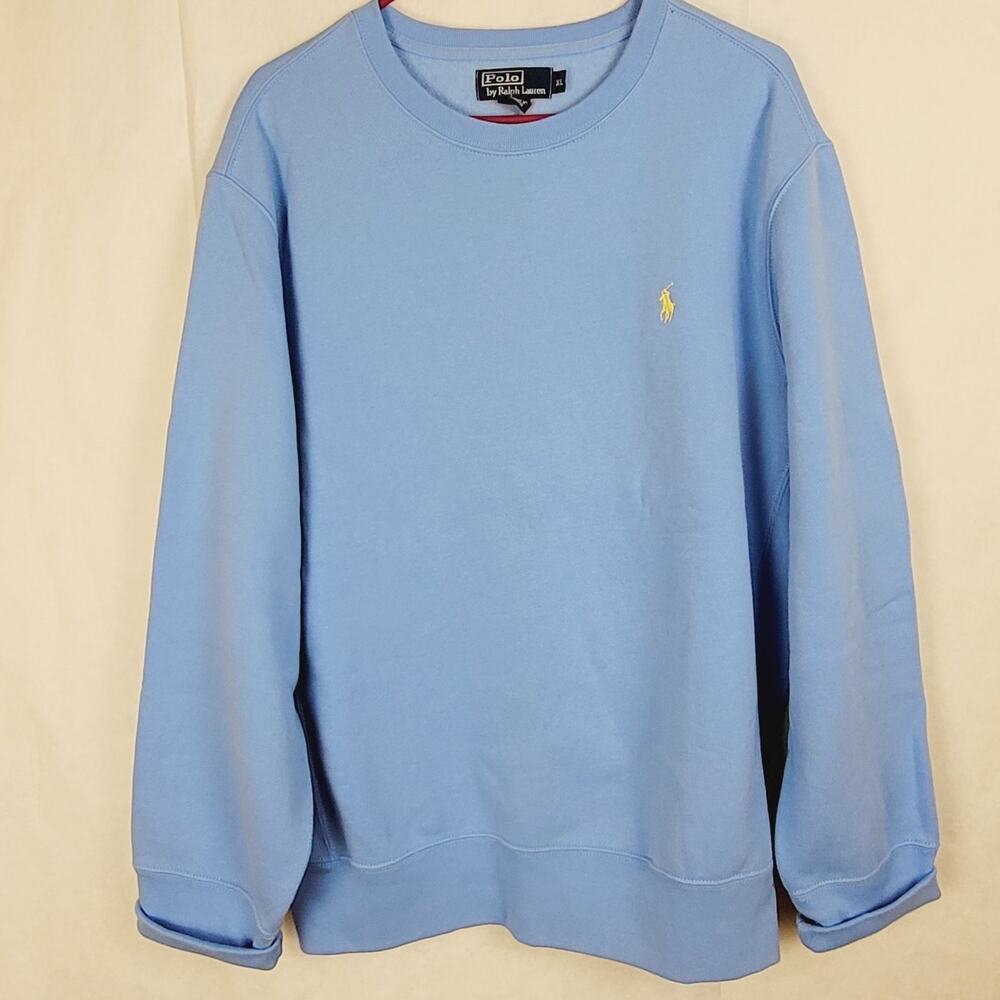 Vintage Polo Ralph Lauren fleece bristol blue sweatshirt Size XL Preppy Heritage